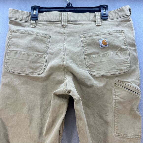 Carhartt Khaki Pants Men's 38x32 Tan Relaxed Fit Straight Leg Work Heavy Duty - Picture 3 of 16